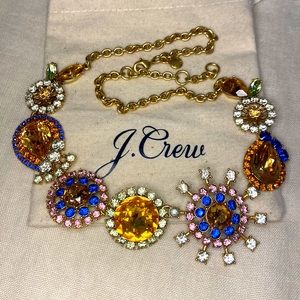 J. Crew Factory Crystal Burst Statement Necklace